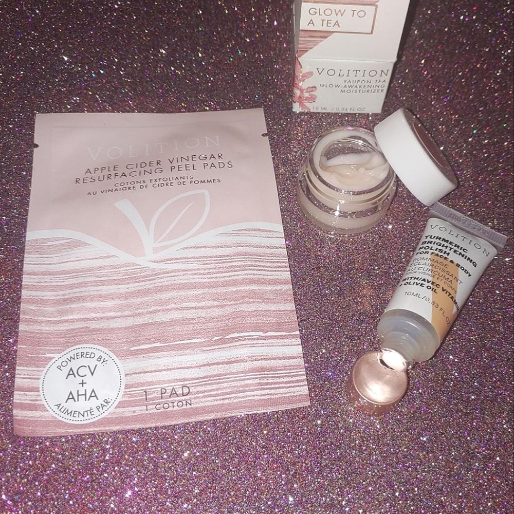 Volition Bundle ACV Resurfacing Peel Pad Turmeric Brightening Yaupon Moisturizer